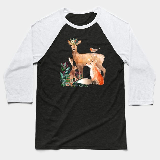 Woodland Friends Baseball T-Shirt by Amanda Jane